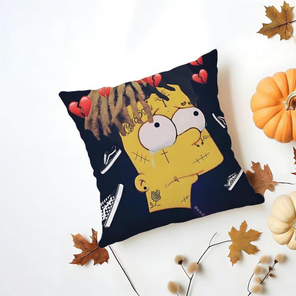 TThe Simpsons Cushion Cover Washable Linen Pillowcase Soft for Daily Sofa Bed Home Room Decor