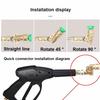 High Pressure Water Gun Rotating Nozzle Movable Joint 1/4 Quick Insertion 5-speed Adjustable Car Cleaning Tool