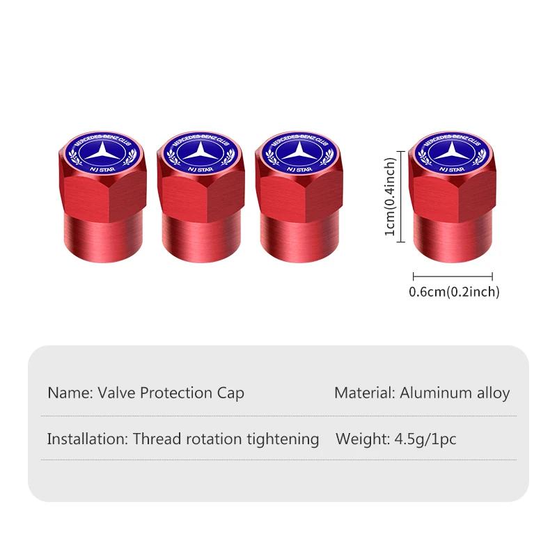 Car Sticker 4pcs Car Wheel Tire Valve Tyre Caps Universal Auto Accessories For Mercedes Benz CLK GLC W212 C200 C300 W203 W204 W2