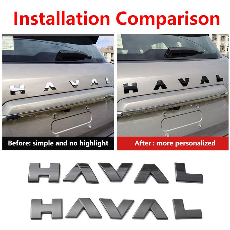 Μαύρο Λογότυπο Έμβλημα Αυτοκινήτου Για Great Wall Haval Αυτοκίνητο Νέο Λογότυπο Μπροστινή Μάσκα Πορτμπαγκάζ Πίσω Αυτοκόλλητο Σώματος 1τμχ