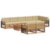 Outdoor Sofa Set with Cushions 9 Pcs Natural and Beige