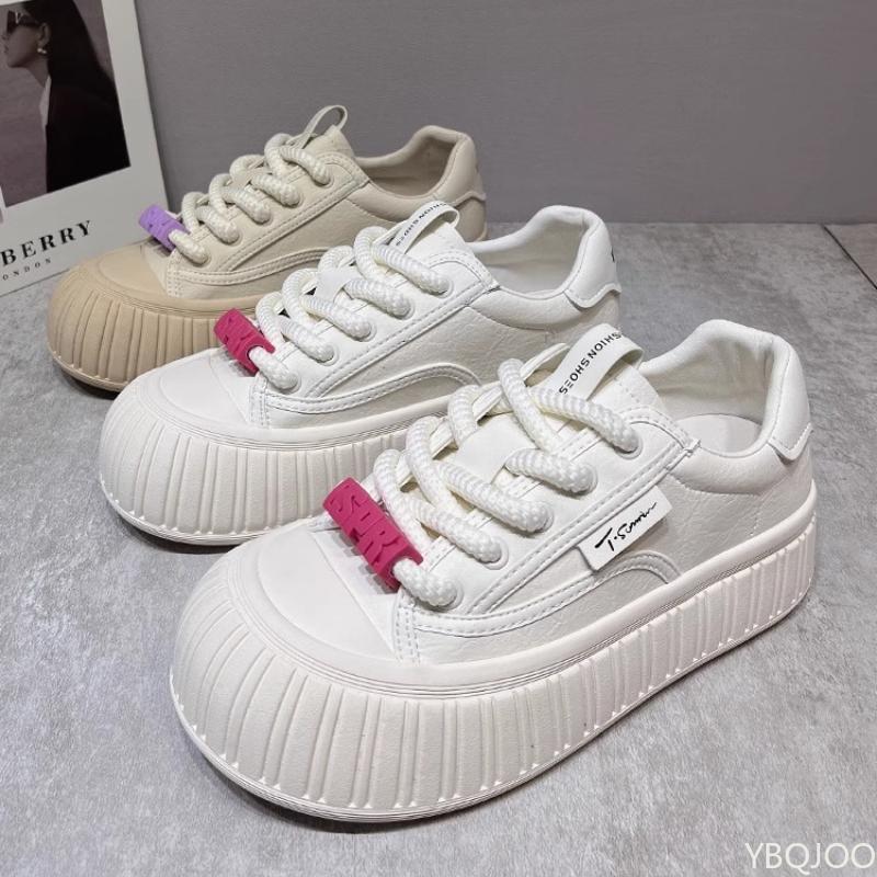 Women's Spring New Versatile Thick Soled Height Increasing Shoes Sporty Casual Simple Comfortable Versatile Board Shoes