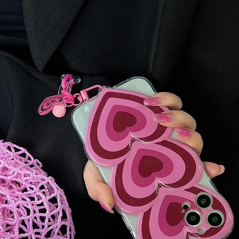 1PC Car Keychain Small Fresh Pendant Bag Hanging Jewelry Colourful Bell Creative Love Chain Keychain Double Layer