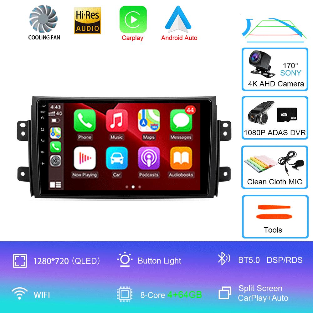 Radio auto Android 14 Carplay Auto Multimedia Pentru Suzuki SX4 2006-2013 Pentru Fiat Sedici 2005-2014 2din Autoradio Stereo Unitate Principală