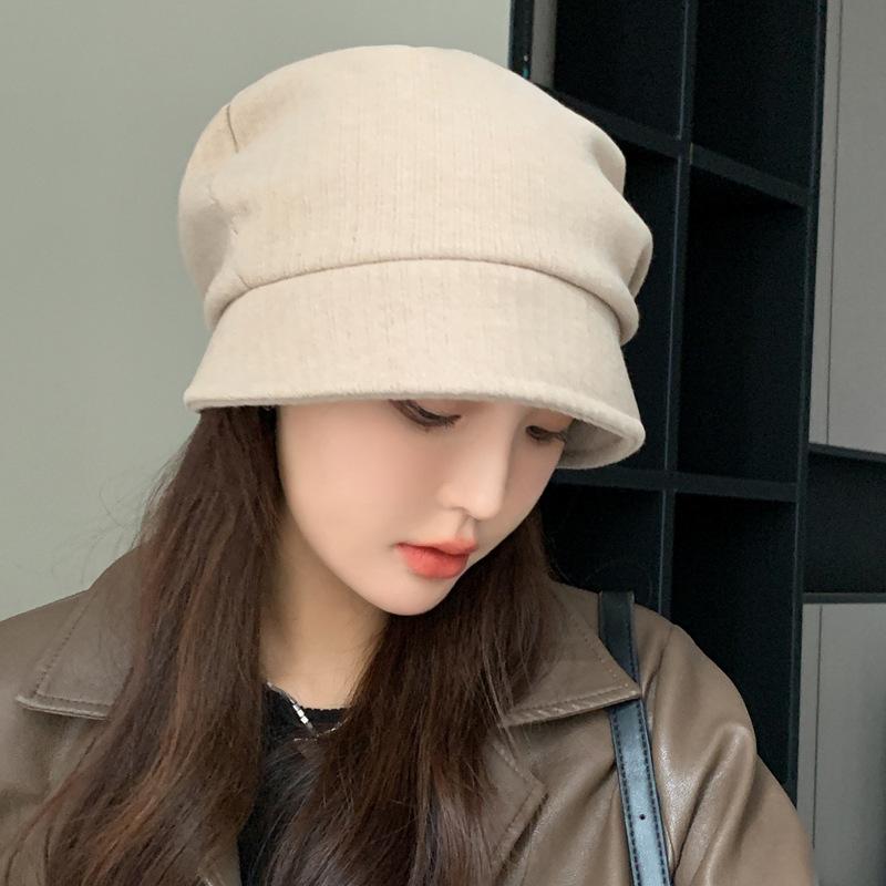 Autumn New Hat Women's Metal Standard Stacking Hat Winter Solid Color Versatile Thin Bald Hat