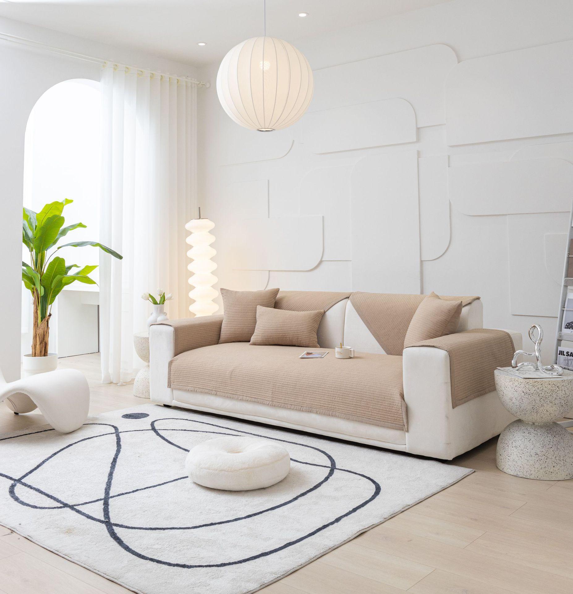 

Чистый хлопок, скандинавский простой современный чехол для диванной подушки, хлопковая ткань, универсальная нескользящая подушка для четырех сезонов 70*70