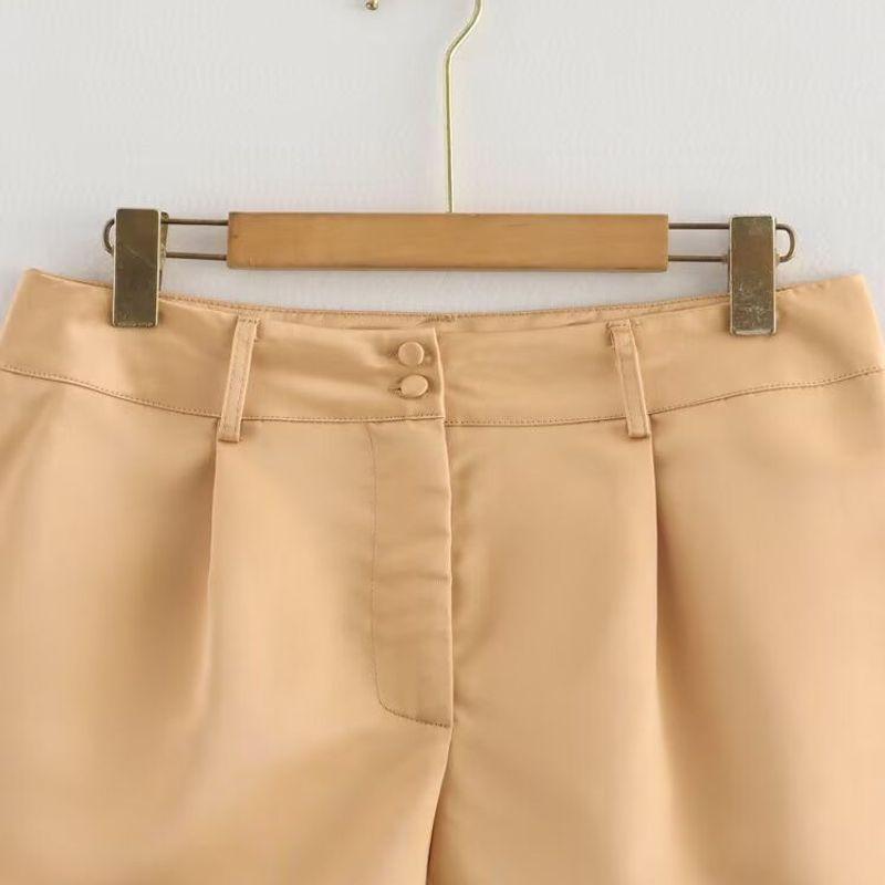 Kaslead New Arrival Women's Clothing Fashion Style Stylish Simple and Versatile High Waist Bag Buckle Multicolor Shorts