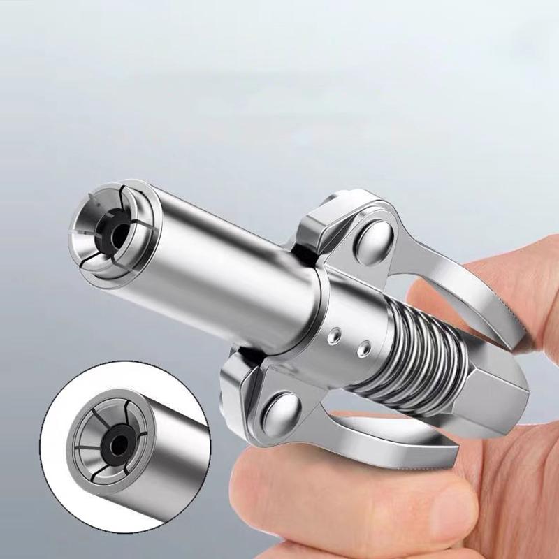 Grease Gun Coupler Heavy-Duty 10000 PSI NPTI/8 Quick Release Oil Pump Tip Tool Pressure Grease Nozzle Car Syringe Lubricant Tip