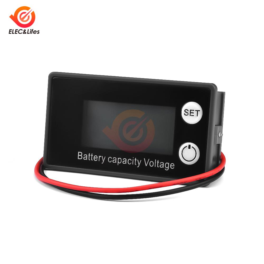 DC 8V-111V Battery Capacity Indicator LCD Digital Electricity Meter Lead-acid Lithium LiFe PO1 Voltage Tester for Car Motorcycle