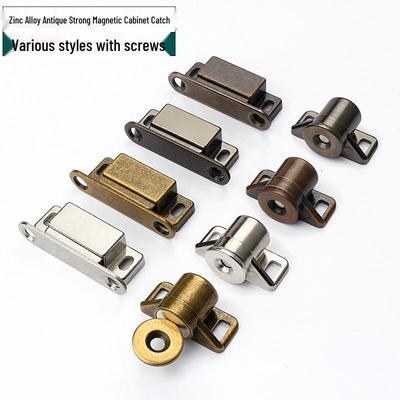 Zinc Alloy Antique Cabinet Door Magnetic Latch - Strong, Heavy Duty Roller Catch for Kitchen Cabinets