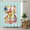 Crayon Shin-Chan Umbrella Walking Cartoon 2D Print Waterproof Shower Curtain, Minimalist White Bathroom Decor With Hooks