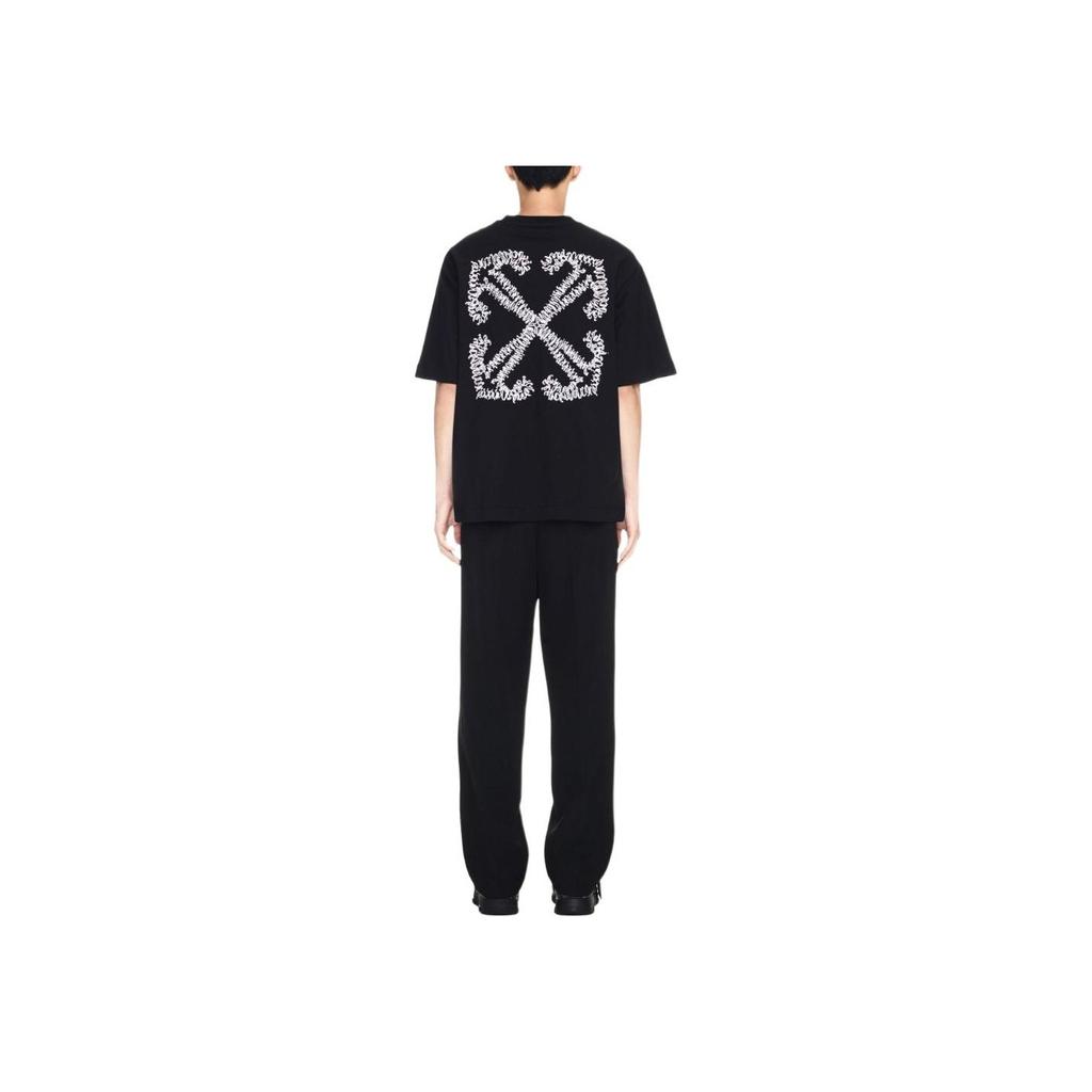 Off-White Tattoo Arrow Skate Short-Sleeve Tee Black/White Men Tops OMAA120S24JER0011001