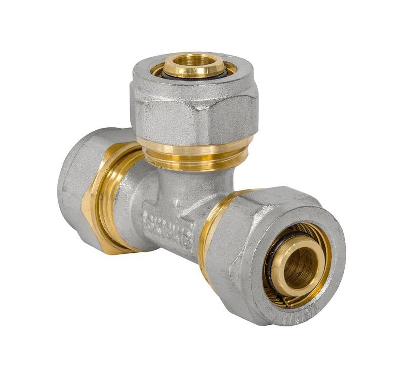 Pex-Al-Pex T-kus Chrom 16*16*16 Trojitý - D16*16*16T3