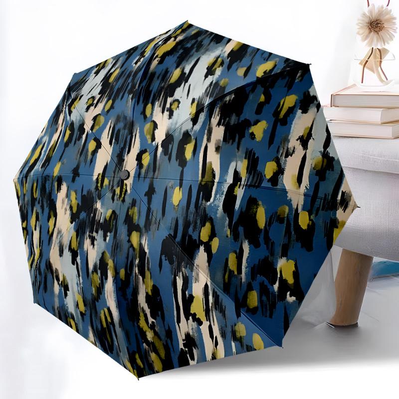 

1pc Black Leopard Print Automatic Open/Close Umbrella - Compact Travel Umbrella, Gift for Birthday, Holiday yy260106004