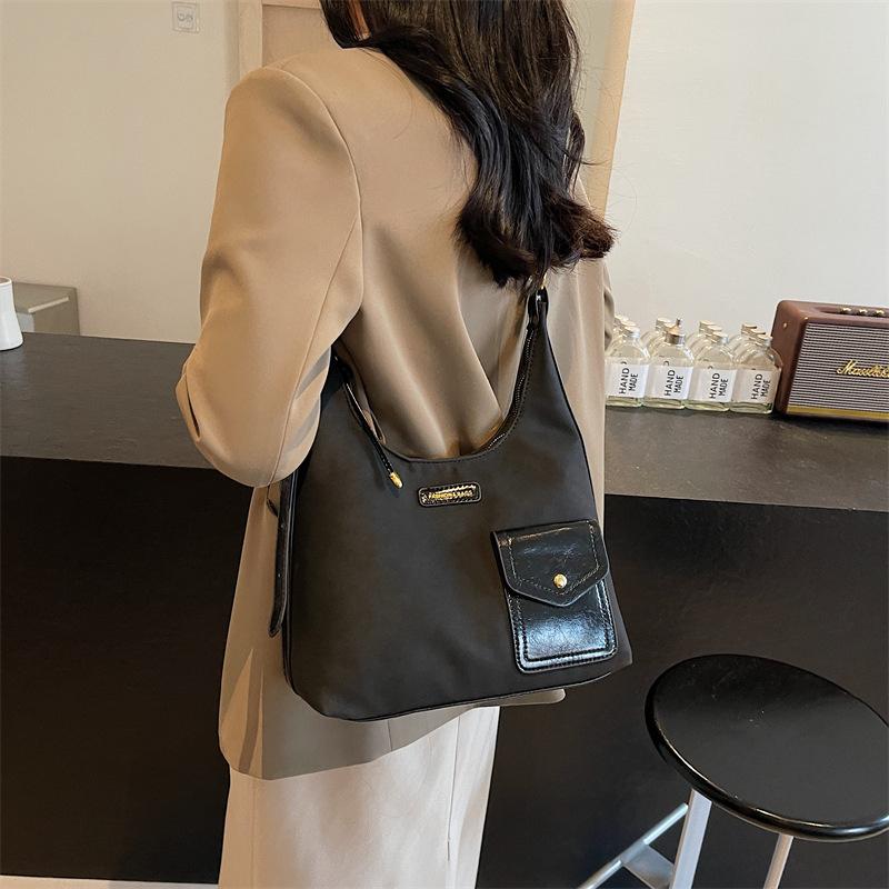 Retro fashion large-capacity tote bag 2025 winter new simple casual shoulder bag premium women's bag