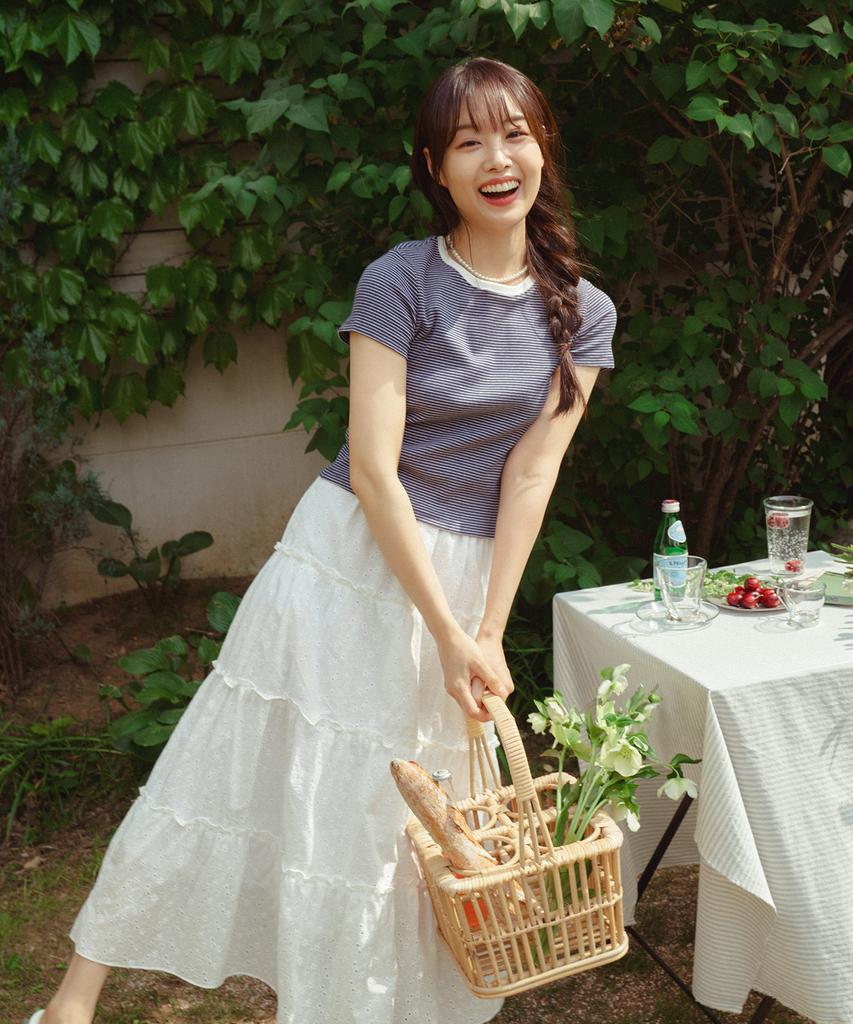 VEM.VER Bunny Half Sleeve Striped T-Shirt_Navy
