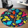 1PC Leaf Pattern Office Round Area Rug, Mat Suitable For Office, Under Office Chairs Bedroom Living Room Home Decor, Room Deco
