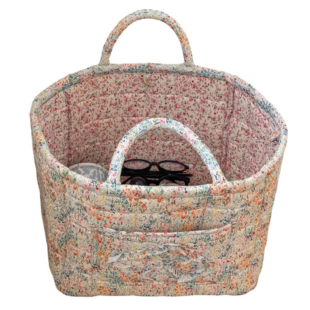 Fabric Cloth Storage Basket with Handle Laundry Storage Bin Washable Clothes Hamper for Shelves Closet Laundry Home Office Decor