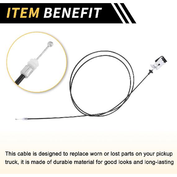 1 Pcs Hood Latch Release Cable for Toyota Tacoma 1996-2004 Front Hood Release Cable Hood Lock Control Cable No.5363004020 Black