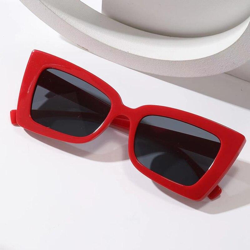 Fashion Square Women Luxury Sunglasses Retro Designer Leopard Blue Green UV400 Protection Trendy Shades