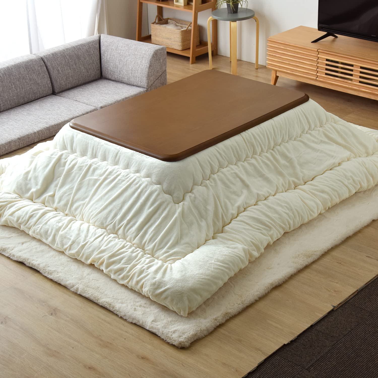 

Tansu no Gen Flannel Kotatsu Одеяло Kotatsu Ширина x Глубина Прямоугольное Teijin Philcare Моющееся Слоновая кость 19800017 13 [Совместимый размер: 105-120 75-90см]