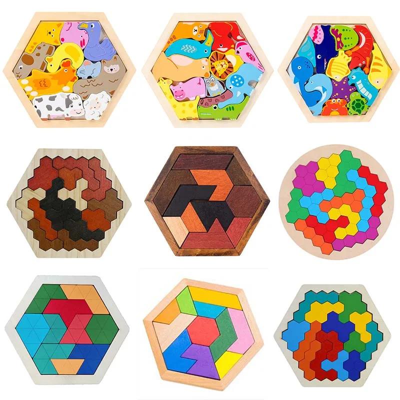 Šestihranné mimozemské šachy Tangram Puzzle Brainstorming 11dílné blokové puzzle Puzzle Klasické puzzle dětské hračky