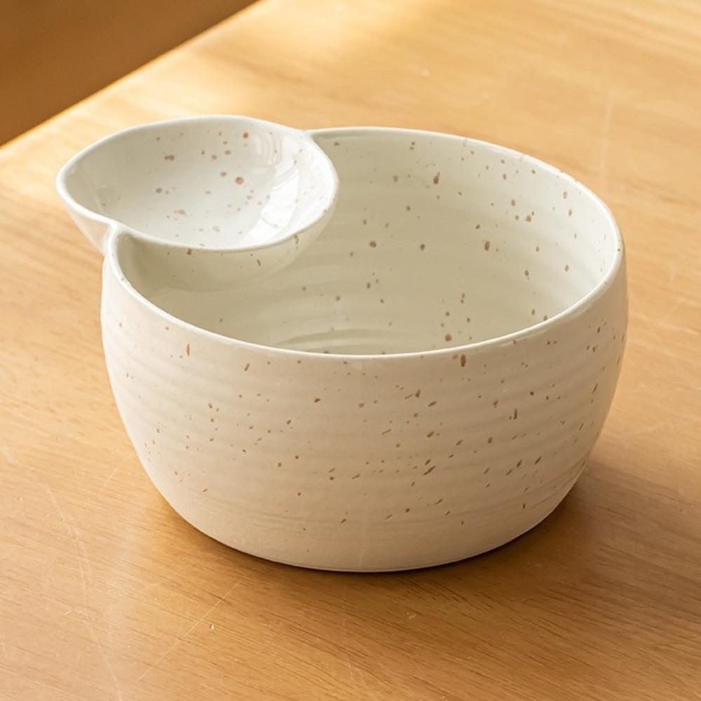 Vintage Ceramic Compartment Bowl Japanese Style Dumplings Bowl Creative Rice Bowl Japanese Cuisine 5.75x4.80x2.56 in