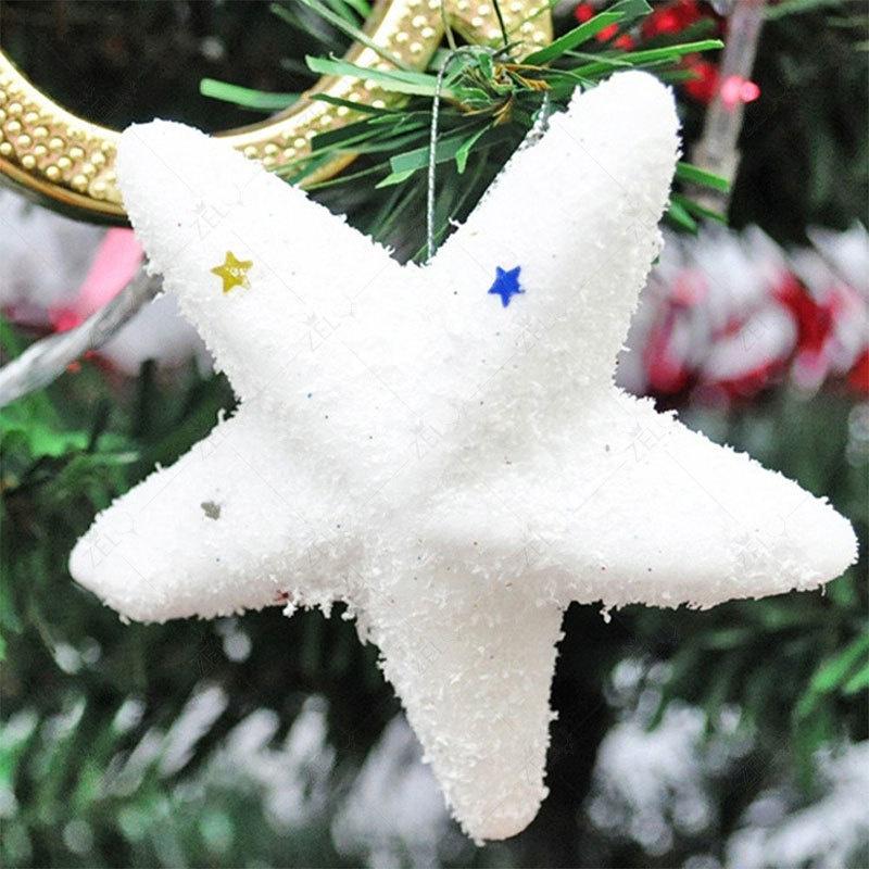 Hang Up Christmas Tree Pendant Decor  Party Foam White Star Pentagram Hanging Ornament 6pcs/12pcs