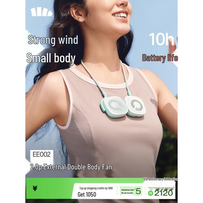 Beneunder EE002 Dual Portable Magnetic Neck Fan