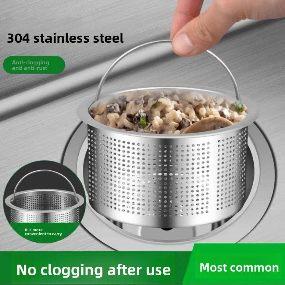 Drain Basket 304 Stainless Steel Household Filter Dishwasher Leakage Kitchen Sink
