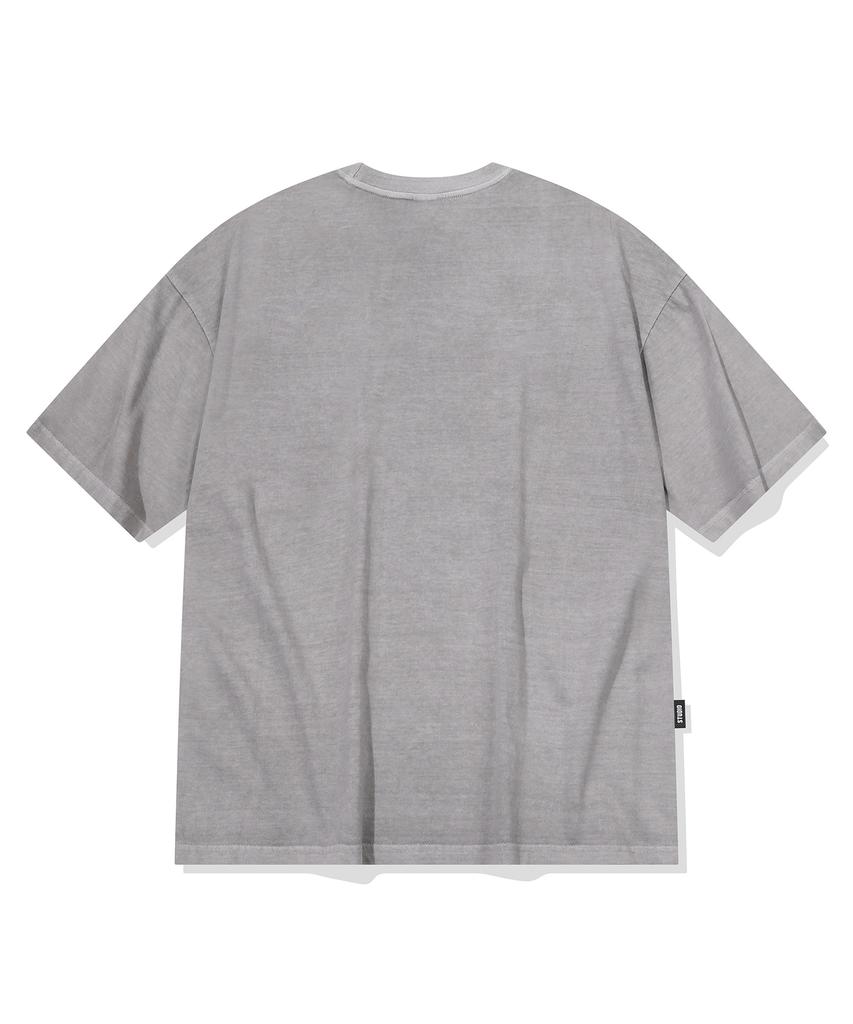 CPGN STUDIO Dino Stitch Embroidered Pigment Short Sleeve T-Shirt Ghost Grey