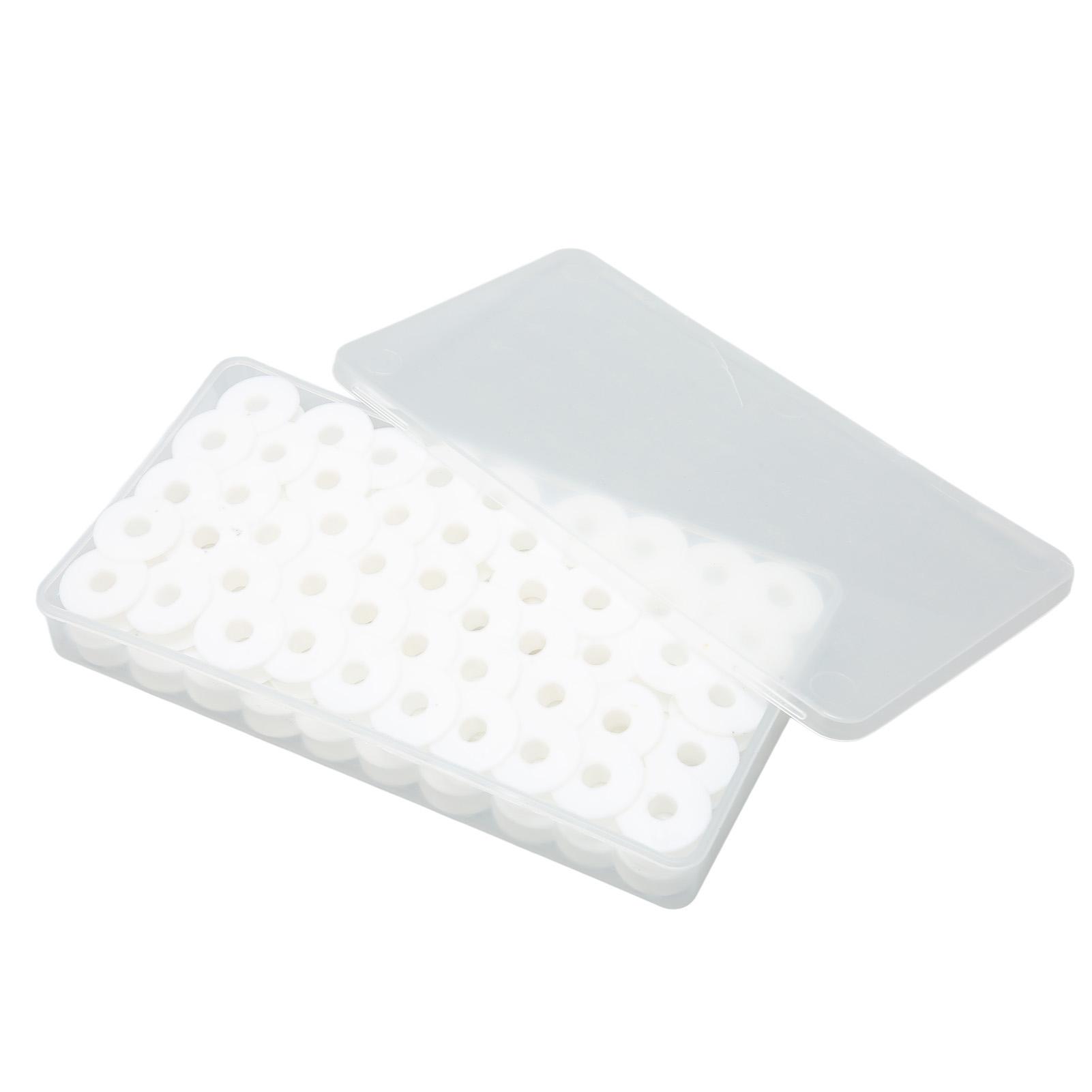 

100 шт. Пластиковые шпульки для швейной машины с глянцевым краем, портативные пластиковые шпульки с футляром для плоской машины