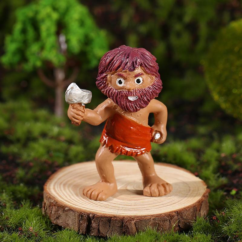 Creative Landscaping Ornaments Antique Primitive Tribe Miniature Scene Primitive Man Model