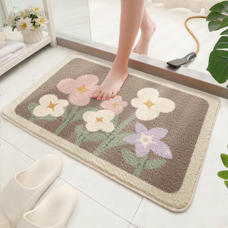 Bathroom Floor Mat Absorbent Toilet Door Foot Mat Household Thickened Non-slip Toilet Toilet Imitation Cashmere Carpet