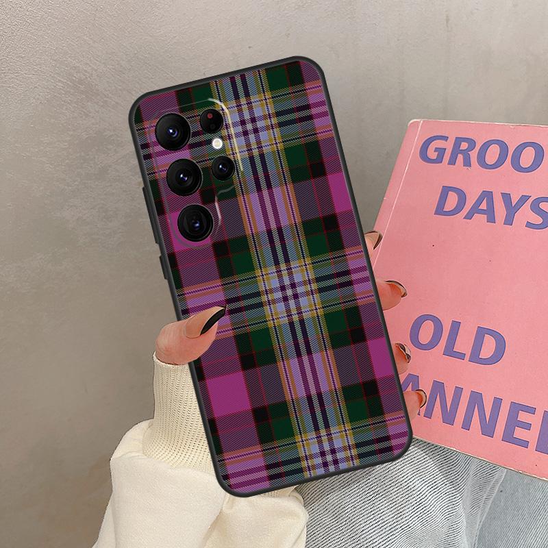 Clan Stewart Dress Tartan Plaid Case For Samsung Galaxy S25 Ultra S20 S21 S22 S24 S23 Ultra S9 S10 Plus S25 FE Cover Coque