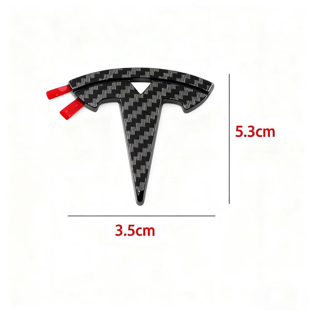 1Pcs ABS 3.5x5.3cm For Tesla SpaceX Model 3 Highland 2023 Model S X Y Y-Eur Roa Car Steering Wheel Emblem Sticker Accessories
