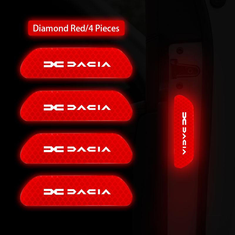4Pcs Car Accessories Door Sticker Safety Warning Reflective Sticker For Dacia Duster Logan Sandero Stepway Dokker Lodgy MCV