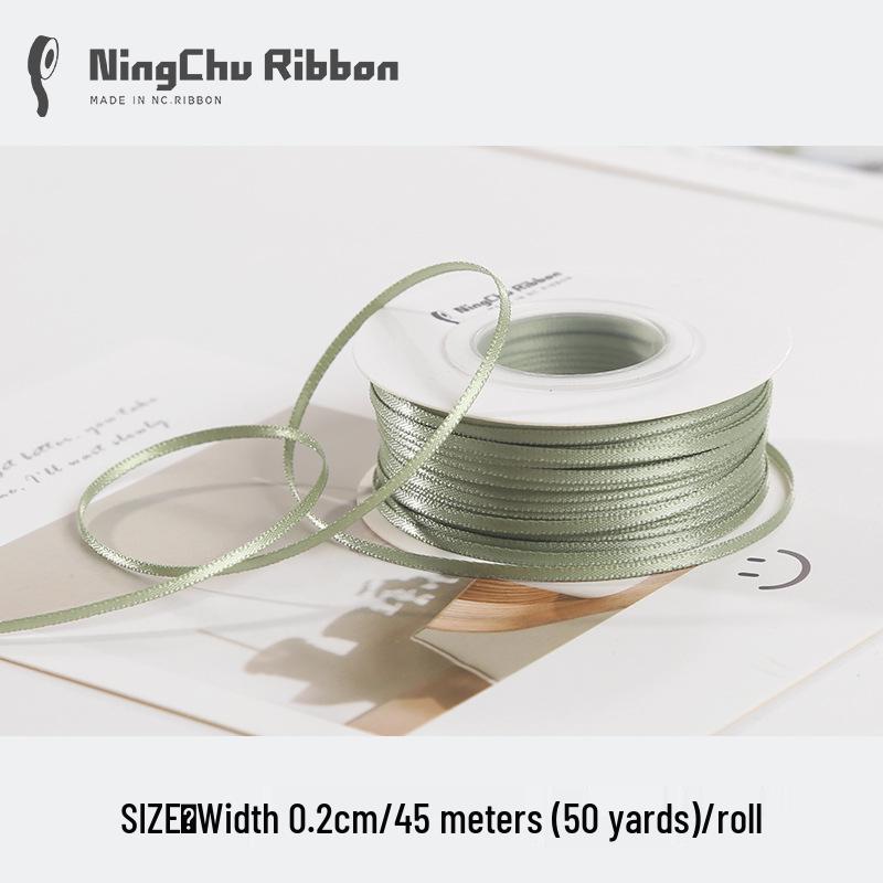 2mm Double-Sided Satin Ribbon Bookmark for Wedding Bows and Gift Wrapping