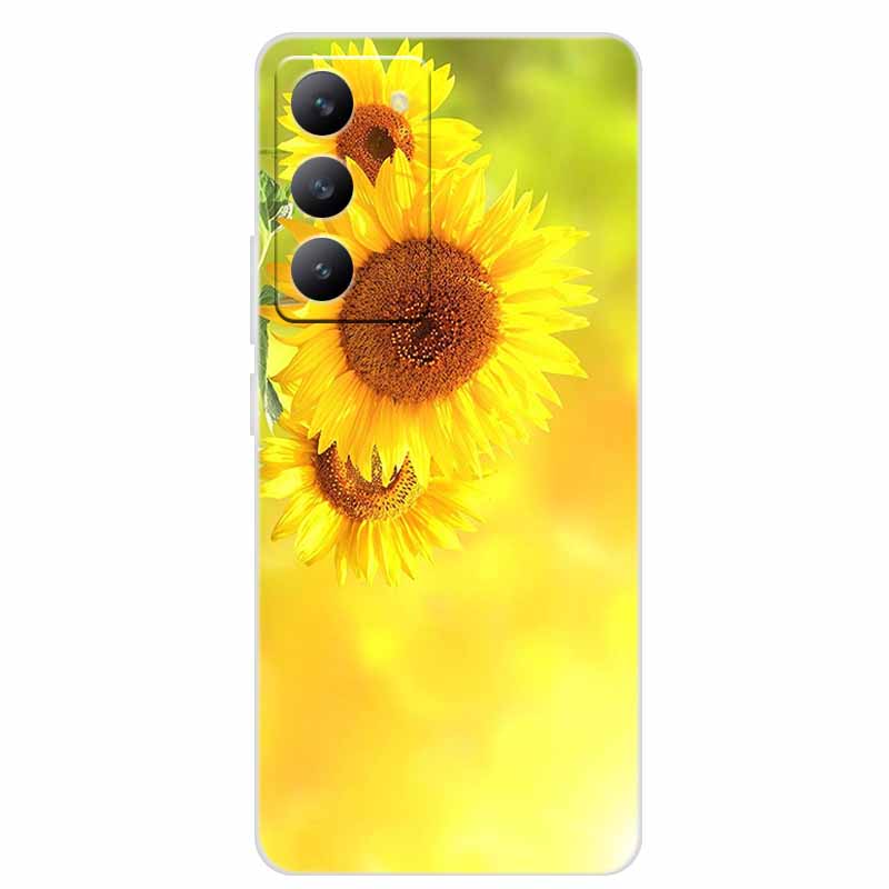 For Redmi 15 4G Phone Case Fashion Flowers Transparent Silicone TPU Soft Back Cover Case For Xiaomi Redmi 15 5G Case Redmi15 Bag