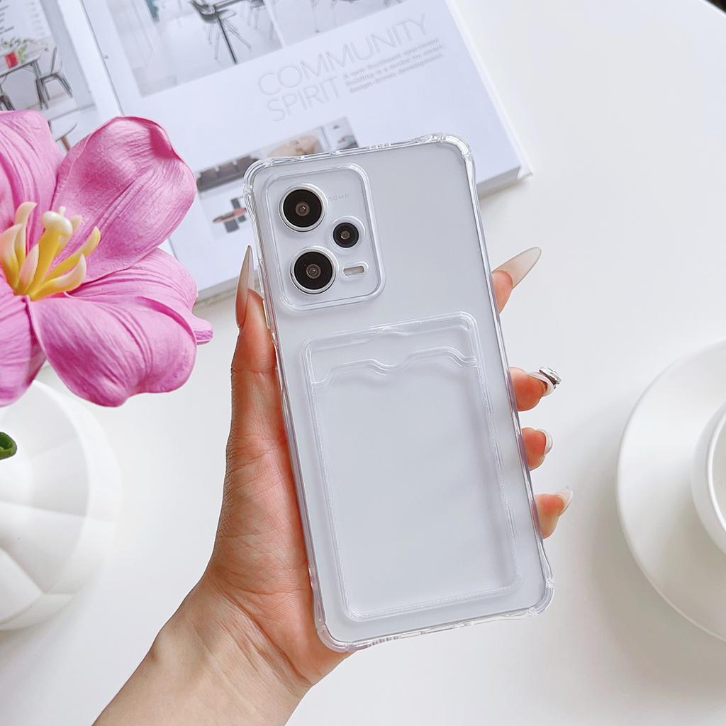 Pouzdro taška s přihrádkou na karty pro Xiaomi Redmi Note 8 9 9S 10 10s 11 11s 12 12s 12 13 14 Pro 5G Redmi 9A 9C 10A 10C Průhledné zadní kryt peněženka