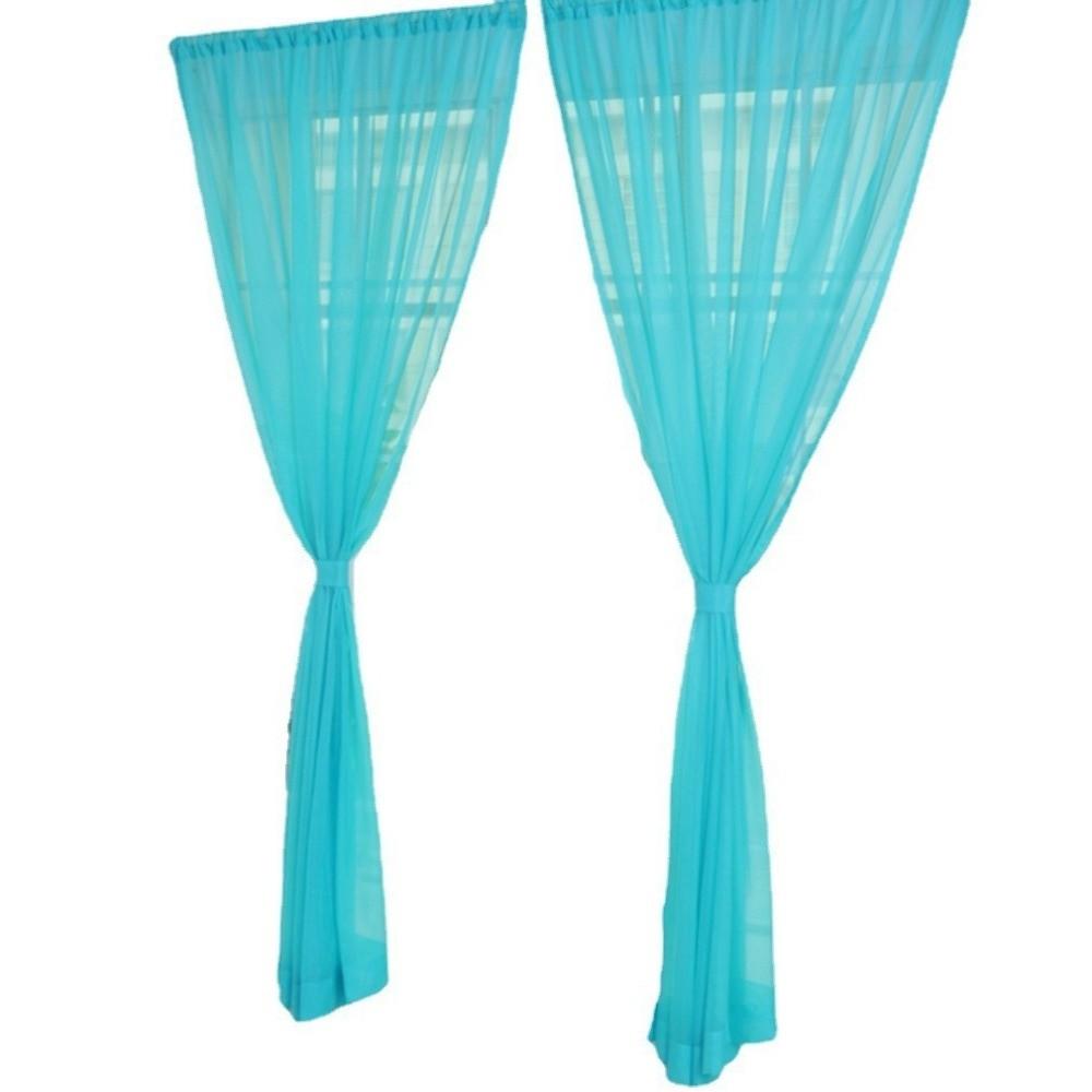 1x2M Rod Pocket Curtain Colorful Window Panel Fashion Sheer Tulle Curtains Kid Room Classroom
