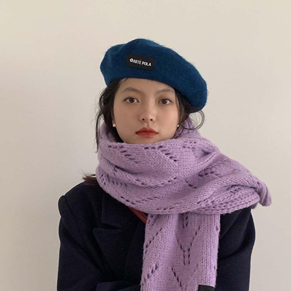 Winter Autumn Imitation Woolen Solid Color Women Berets British Hats Beanie Hat Korean Painter Caps
