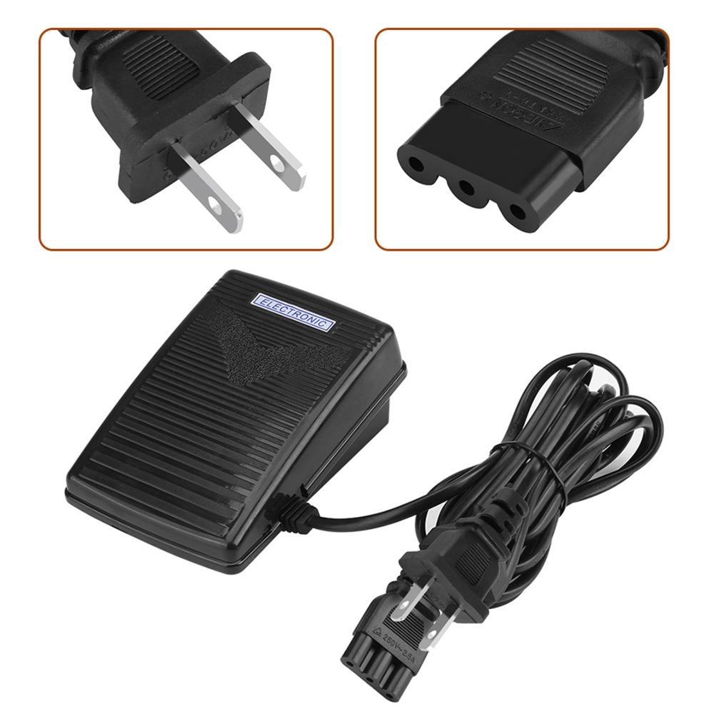 Plastic Sewing Machine Foot Control Compatible Power Cord Foot Control Pedal D Shape Plug Sewing Machine Pedal Household