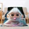 Cute Monkey Pattern Print Flannel Blanket, Soft Warm Throw Blanket Nap Blanket For Couch Sofa Office Bed Camping Trave Blanket