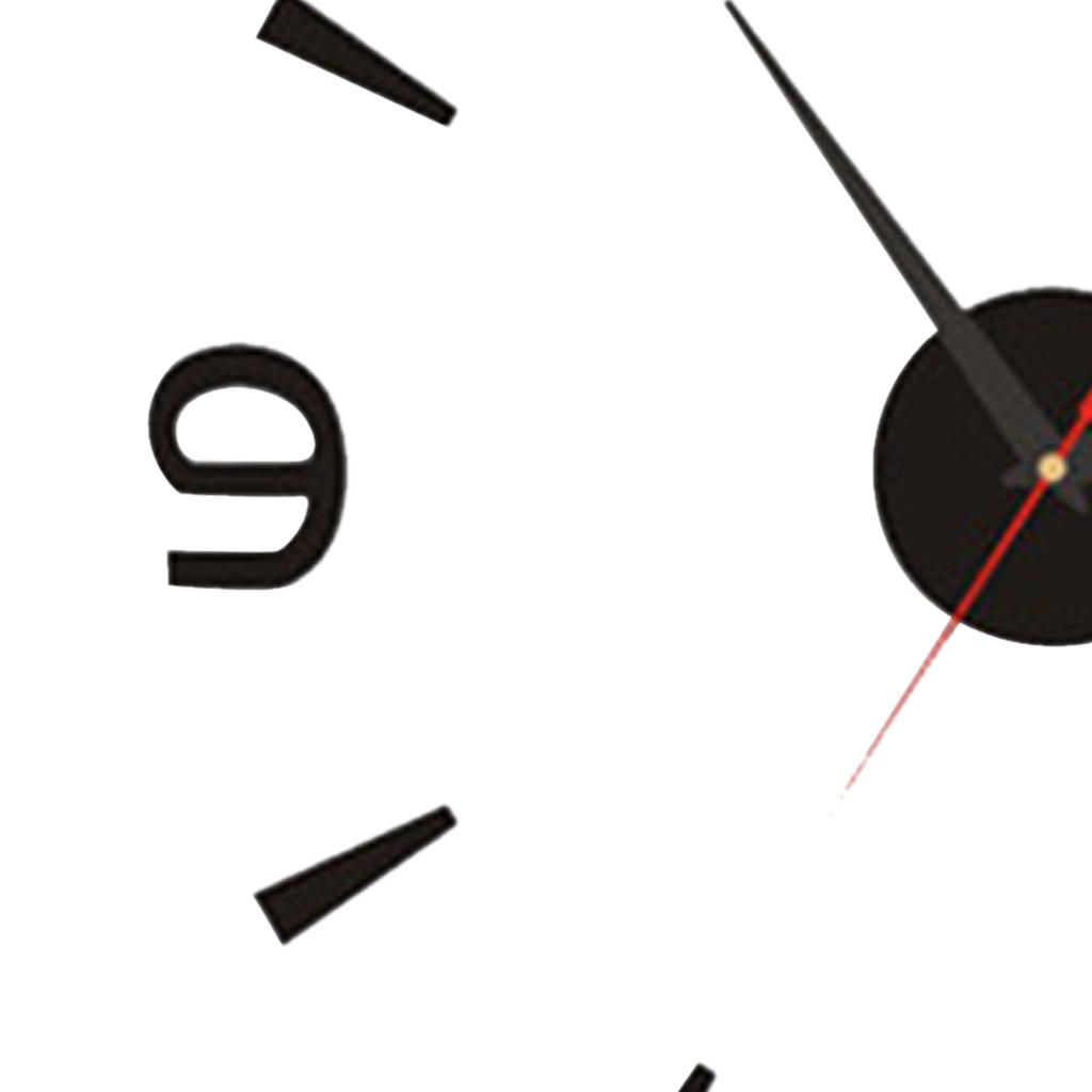 DIY Wall Clock 40cm Small Black Modern Simple European Style Silent Acrylic Frameless DIY 3D Wall Clock