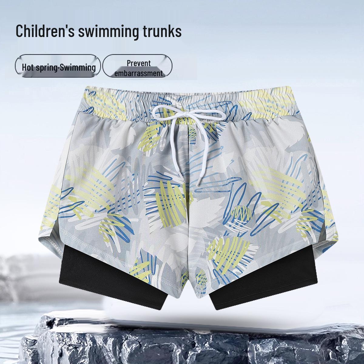 

Quick-Dry Cartoon Swim Trunks: Double-Layer Anti-Embarrassment Beach Pants for Toddlers and Boys 4XL (52-60 kg)