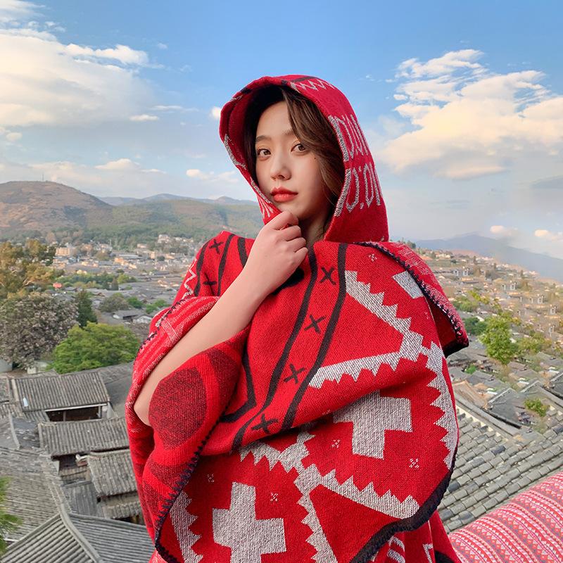 Pele amigável e respirável quente e versátil casa, outono e inverno xale de viagem feminino, capa grossa, cobertor de ar condicionado