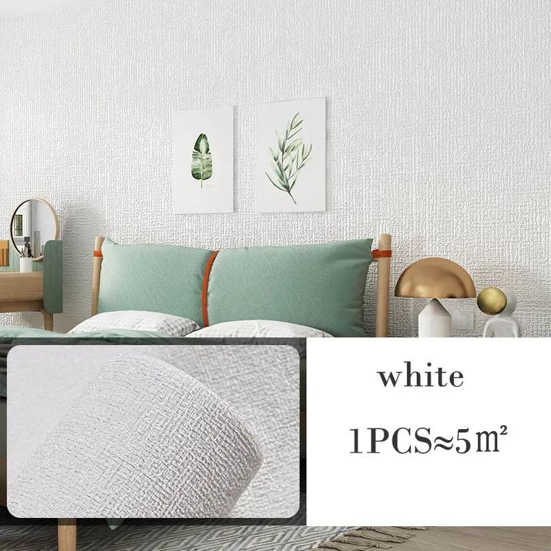 

10 метров 3D Лен самоклеящийся ПВХ Однотонный Утолщенный Водонепроницаемый Фоновый Настенный Лен Плоский дизайн Декор Наклейка на стену 1Pcs 50cmX10m