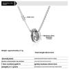 Men and Women Titanium Steel Zircon Necklace Personality Interlocking Double Ring Simple Hip Hop Sweater Chain Couple Jewelry