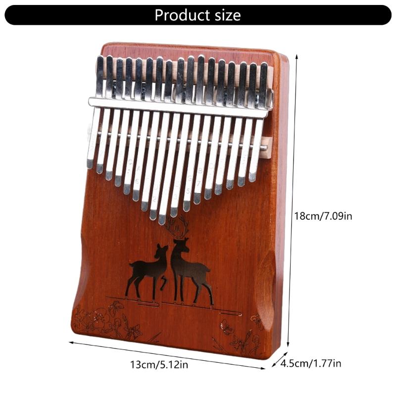 Wood 17 Key Kalimba Thumb Piano for Kids Adults, Kalimba 17 Keys Thumb Piano Finger Marimba Instrument for Music Lover